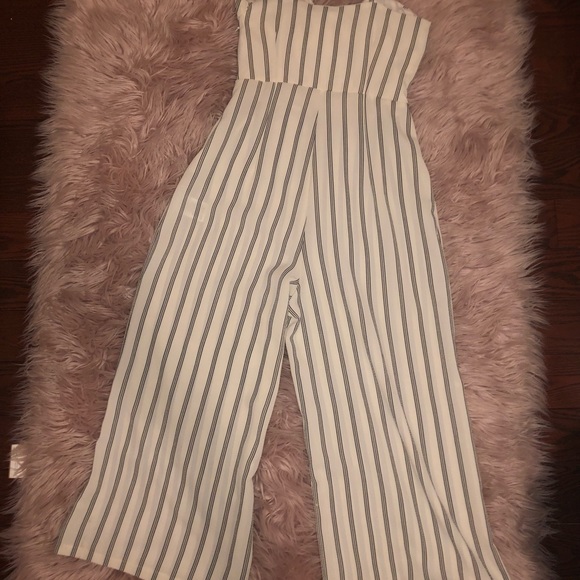 White Stripe Jumpsuit - Picture 2 of 3
